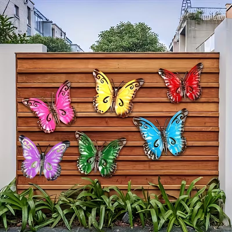 6pcs Metal Butterfly Wall Art, Colorful Garden Wall Decor